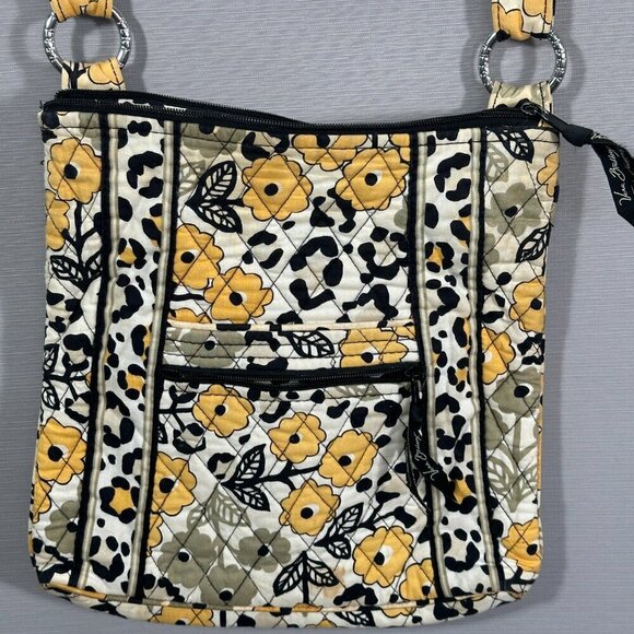Vera Bradley Go Wild Crossbody Bag Adjustable Strap Zip and Open Pockets Yellow - Picture 7 of 11